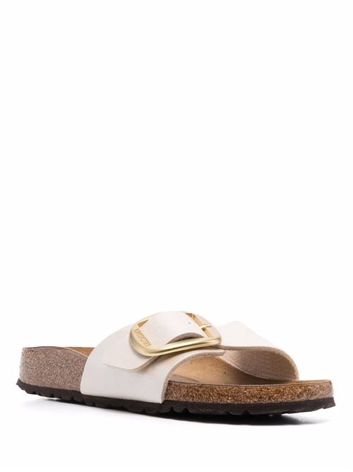 Ciabatte Birkenstock Madrid Big Buckle color perla con finitura satinata e maxi fibbia BIRKENSTOCK | MADRID BIG1015279